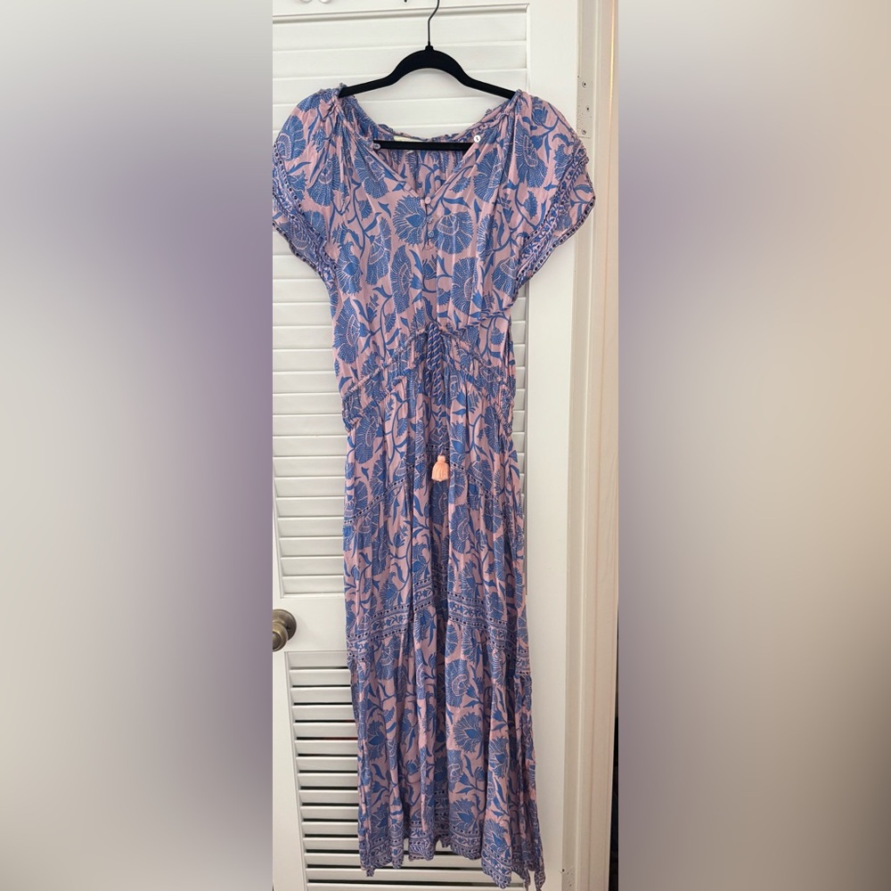 Omika Pink and Blue Patterned Garment